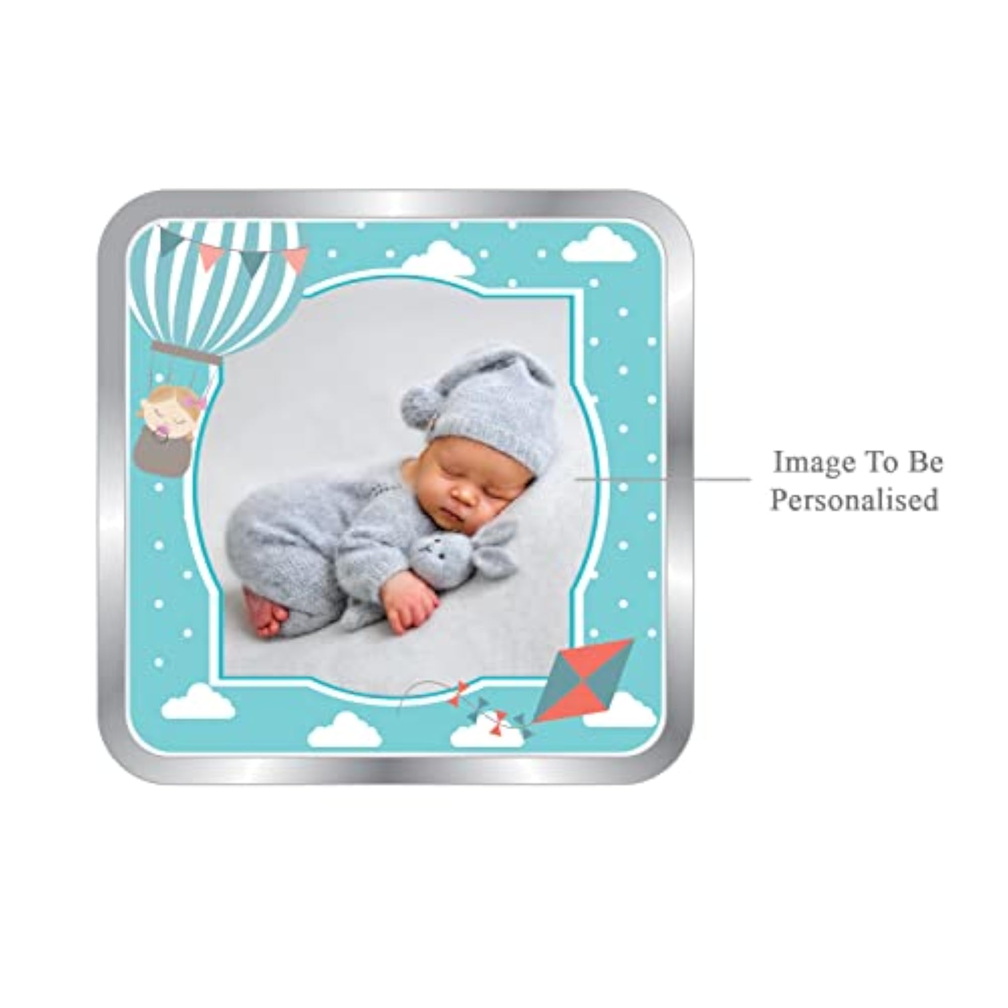 999 Pure Silver Personalised New Born Baby Coin, Gift for Baby